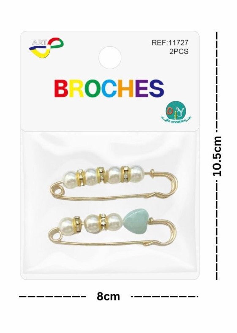 BROCHES CON PERLAS 2PCS