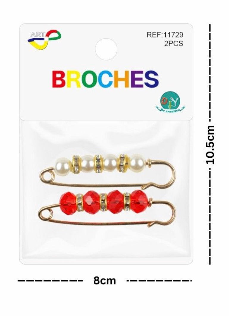 BROCHES CON PERLAS 2PCS