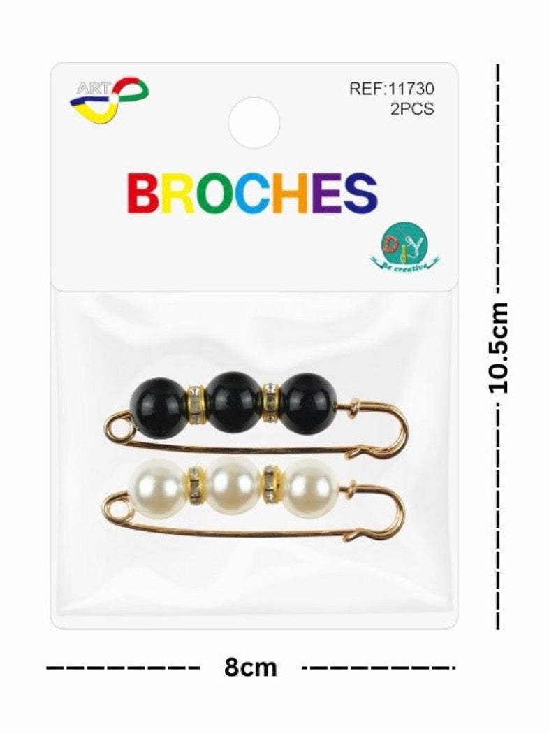 BROCHES CON PERLAS 2PCS