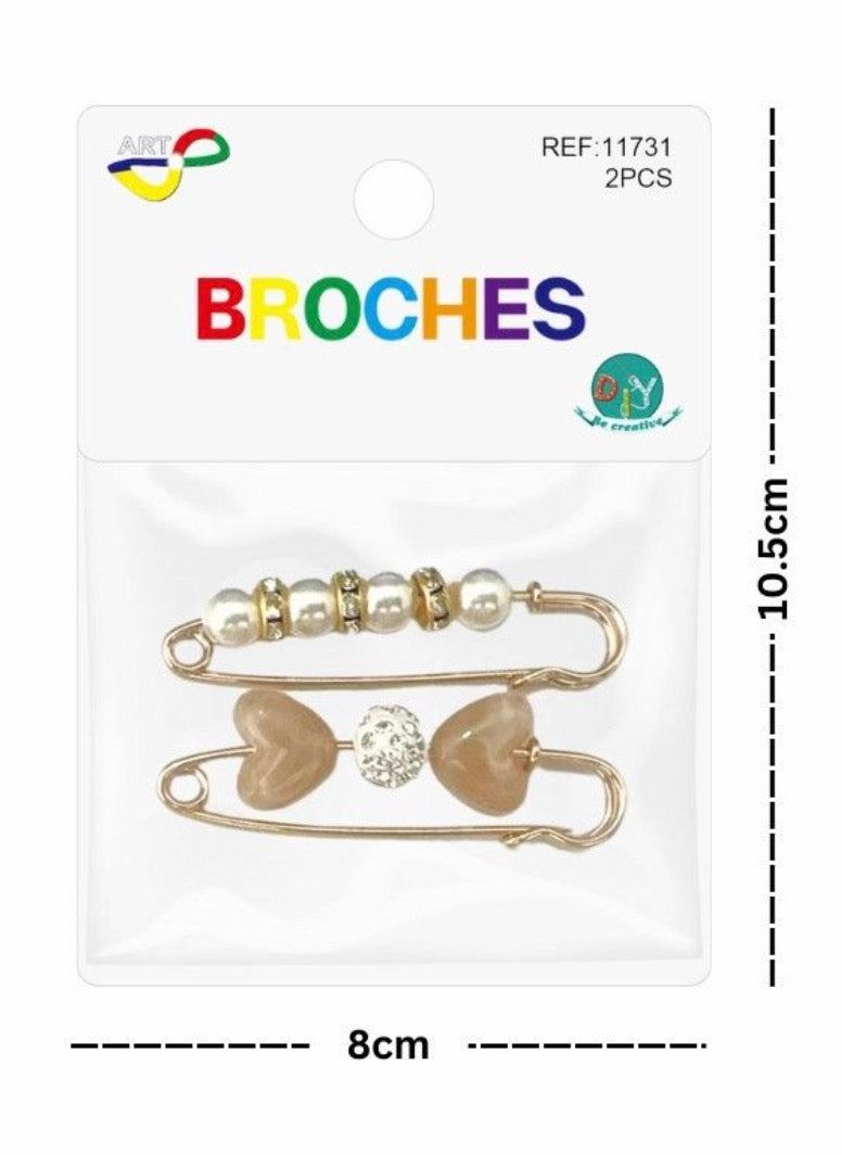 BROCHES CON PERLAS 2PCS