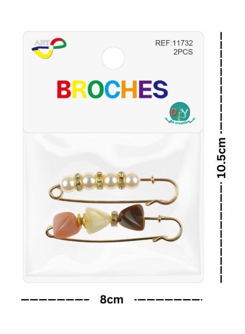 BROCHES CON PERLAS 2PCS