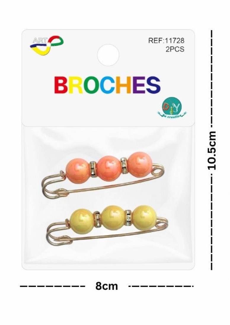 BROCHES CON PERLAS 2PCS