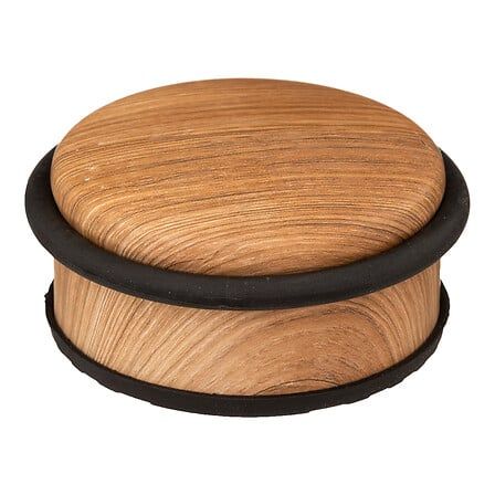 Tope bajo de metal efecto madera para puerta