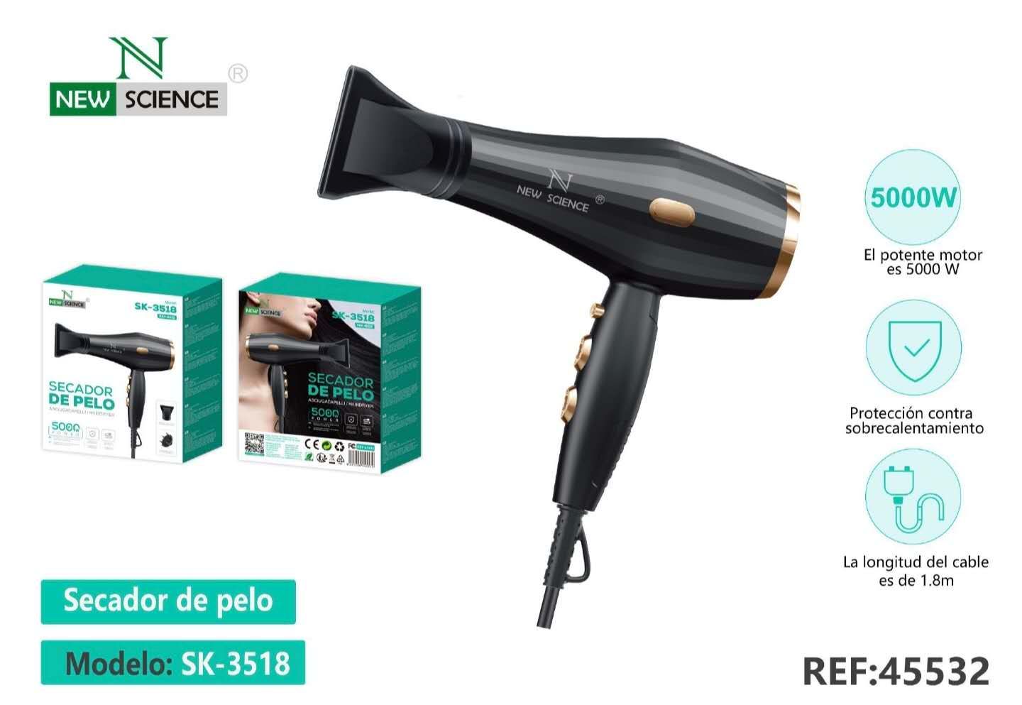 SECADOR DE PELO 5000W MODEL. SK-30