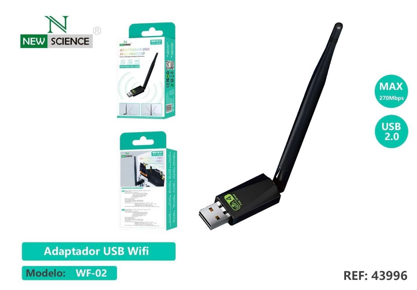 ADAPTADOR USB INALAMBRICO WF-02