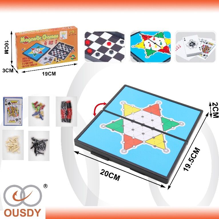 JUEGO DE MESA 4 EN 1 CON IMAN