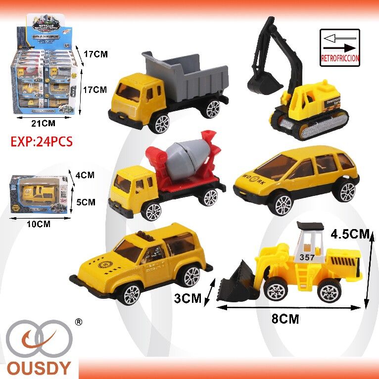 COCHE METALICO CONSTRUCCION 6MODELOS MIXTO