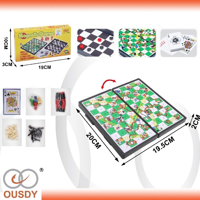 JUEGO DE MESA 4 EN 1 CON IMAN