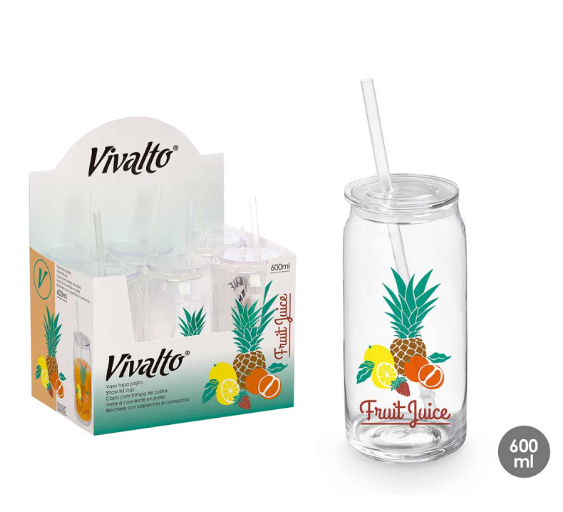 VASO TAPA PAJITA CRISTAL 600M