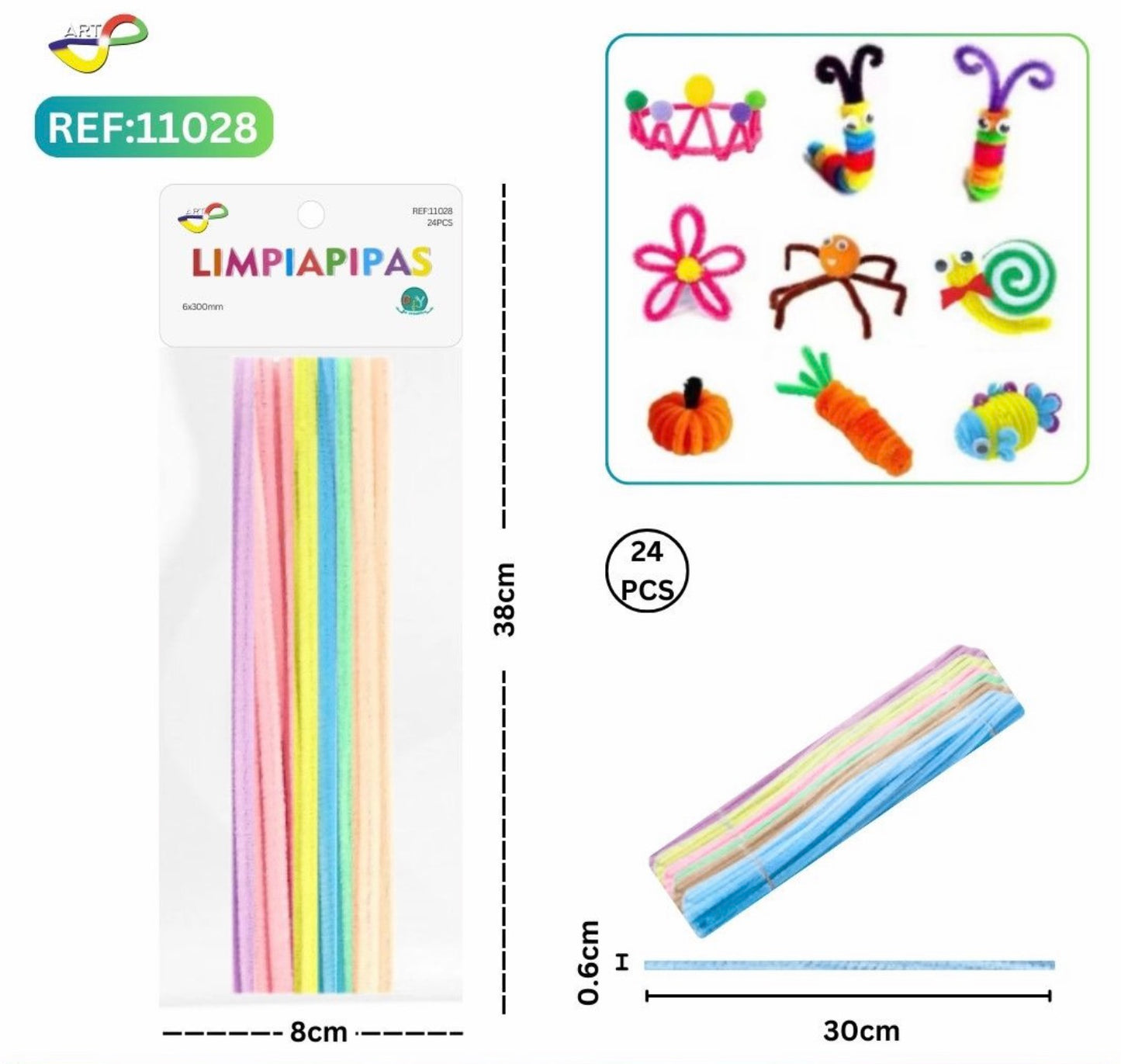 0.6*30CM POMPONES