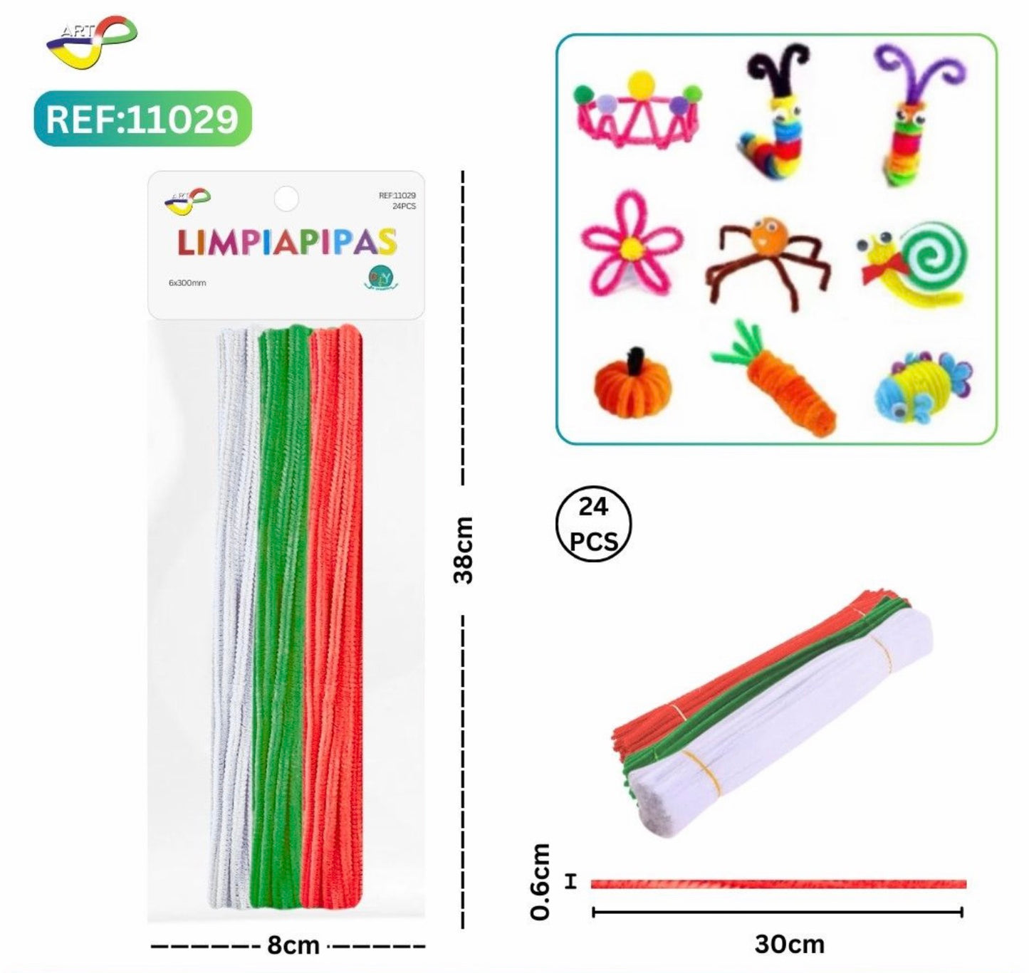 0.6*30CM POMPONES