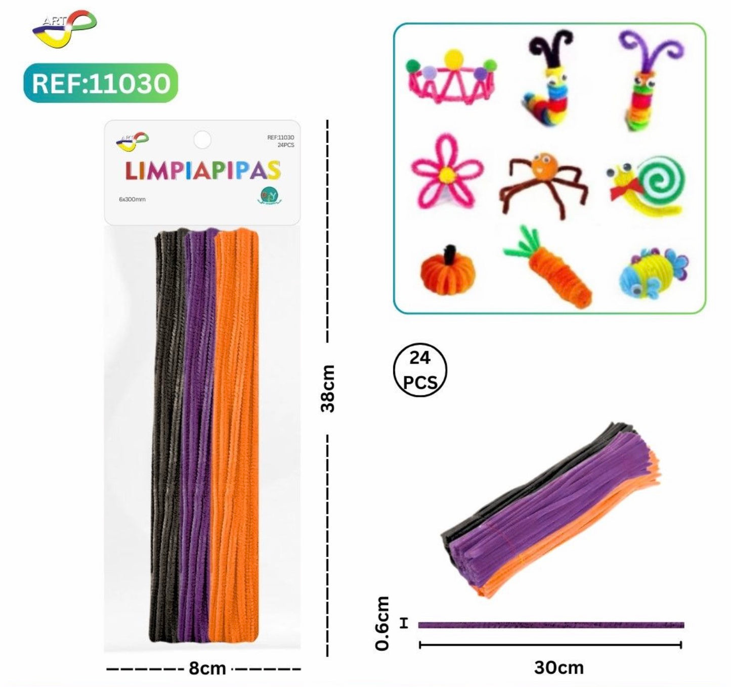 0.6*30CM POMPONES