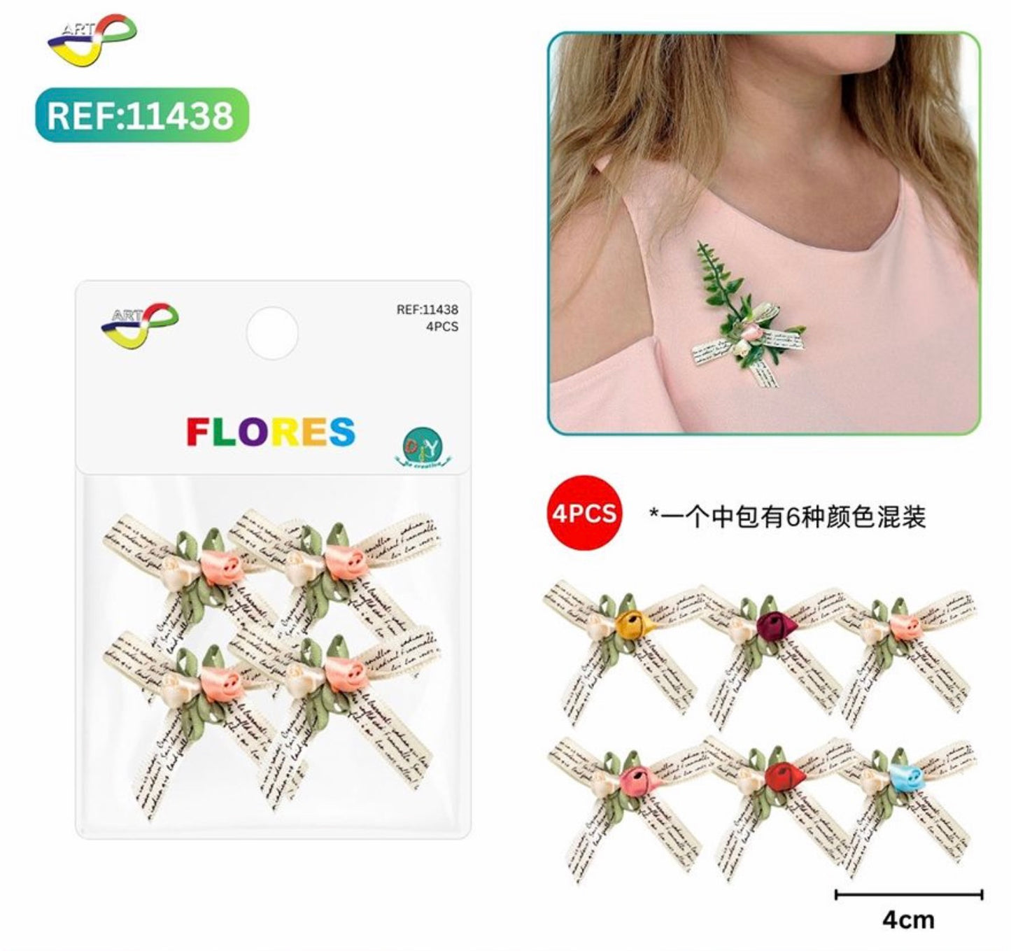 4CM FLORES 4PCS