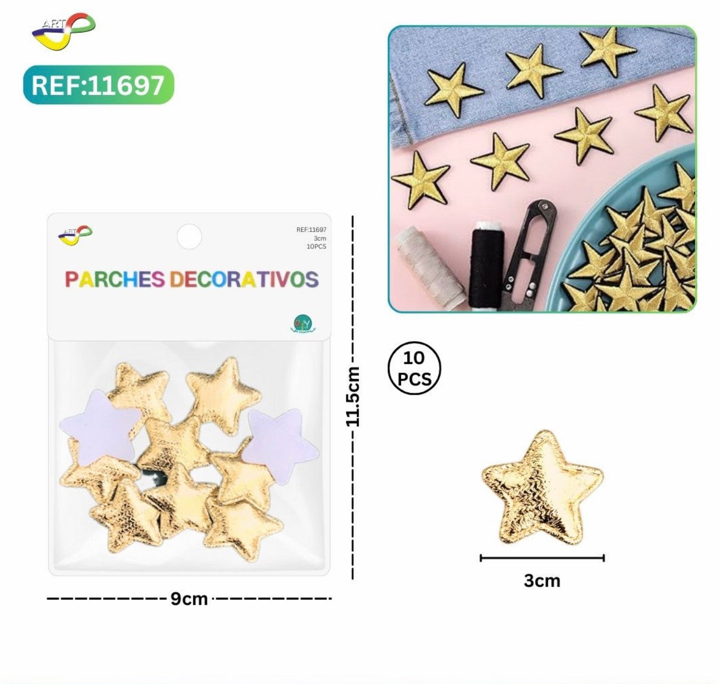 PARCHES DECORATIVOS 12PCS