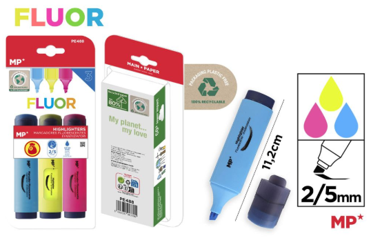 MARCADOR FLUORESCENTE 3 UDS. PACK AHORRO