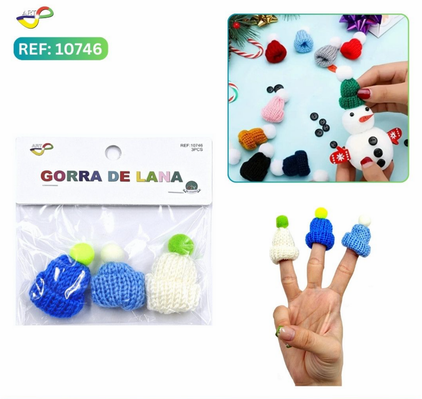 GORRA DE LANA 3PCS