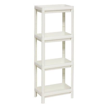 Estante 4 niveles plástico blanco