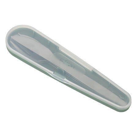 Juego de cubiertos de acero inoxidable con estuche de PP