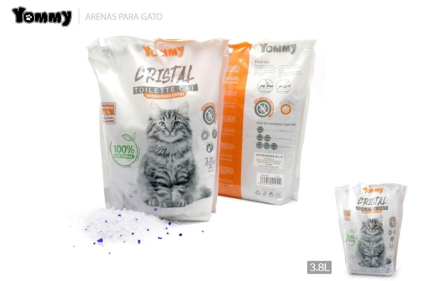 ARENA PARA GATOS DE SILICE 3.8L