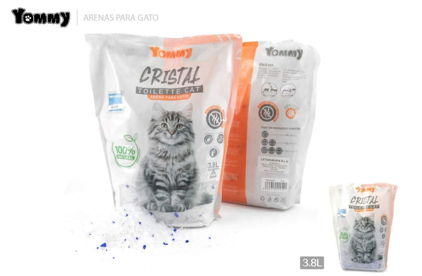 ARENA PARA GATOS DE SILICE 3.8L