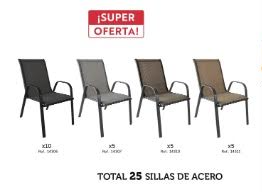 SILLAS JARDIN ACERO TUBO