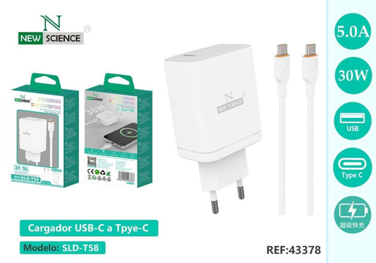 CARGADOR PD TYPEC-C 30W T58