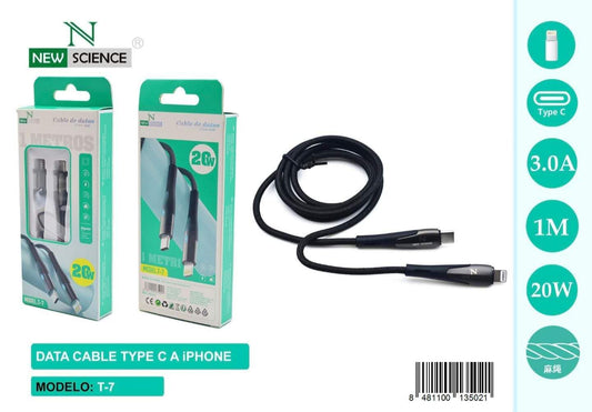 CABLE PD FOR IPHONE 3.0A 20W 1METROS MODELO