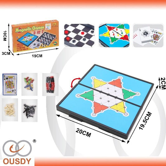 JUEGO DE MESA 4 EN 1 CON IMAN
