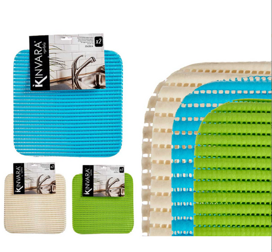 SET 2 ALFOMBRILLAS ANTIDESLIZANTES 32X32CM 3 COL
