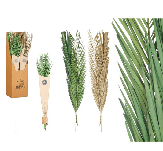 RAMILLETE HOJAS PALMERA SURT VERDE Y NATURAL