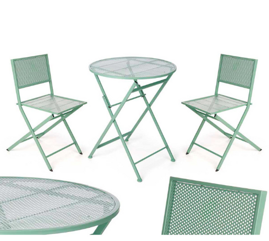 SET MESA Y 2 SILLAS VERDE