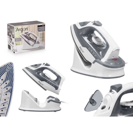PLANCHA INALAMBRICA CON BASE GRIS CERAMICO 1600W