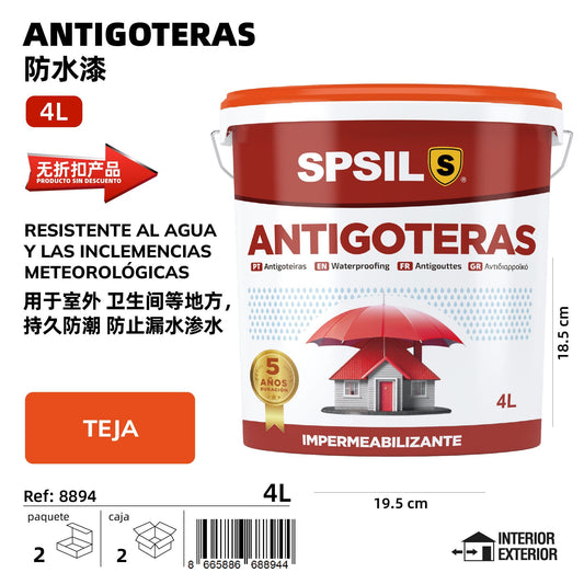 ANTIGOTERAS  TEJA NARANAJA 4L