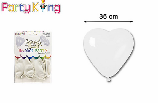 2.2G 25CM GLOBOS CORAZON BLANCO 10PCS