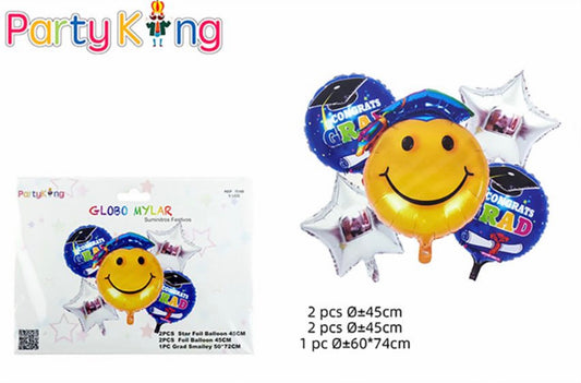 JGO.5PCS GLOBO MYLAR