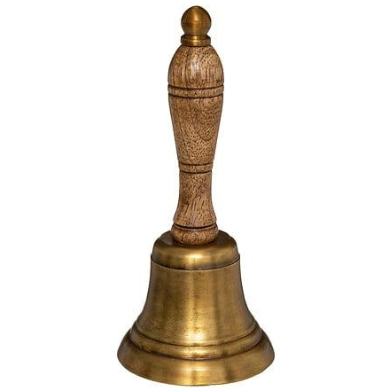CAMPANA CONSTANCE MADERA DE MANGO Y METAL  17 CM DE ALTO