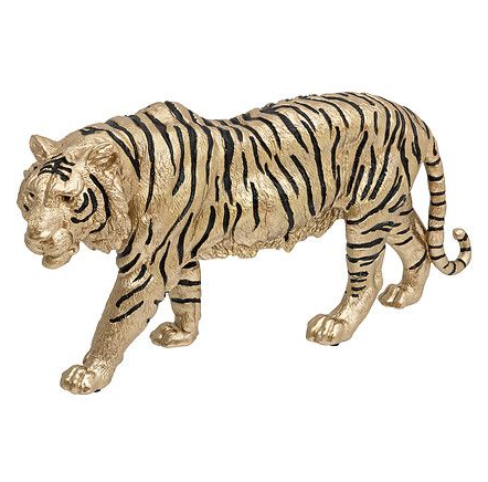 TIGRE TROPICAL BOUDOIR RESINA DORADO  66 CM DE LARGO