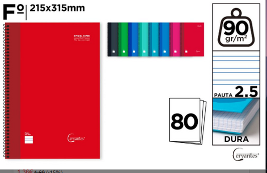 CERVANTES EXTRA F¡ã 80H 2RA **(1UD)** **(COLOR ALEATORIO)**