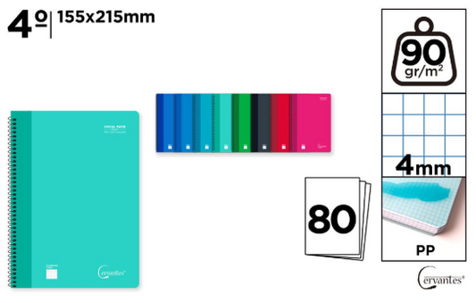 *CERVANTES CUAD 80H **(1UD)** **(COLOR ALEATORIO)**