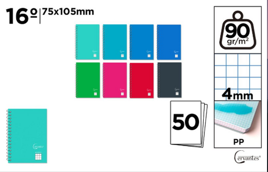 BLOCK PP DIECISEISAVO 50 HOJA **(1UD)** **(COLOR ALEATORIO)**