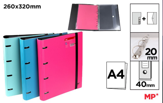 CARPETA ANILLAS MULTI **(1UD)** **(COLOR ALEATORIO)**