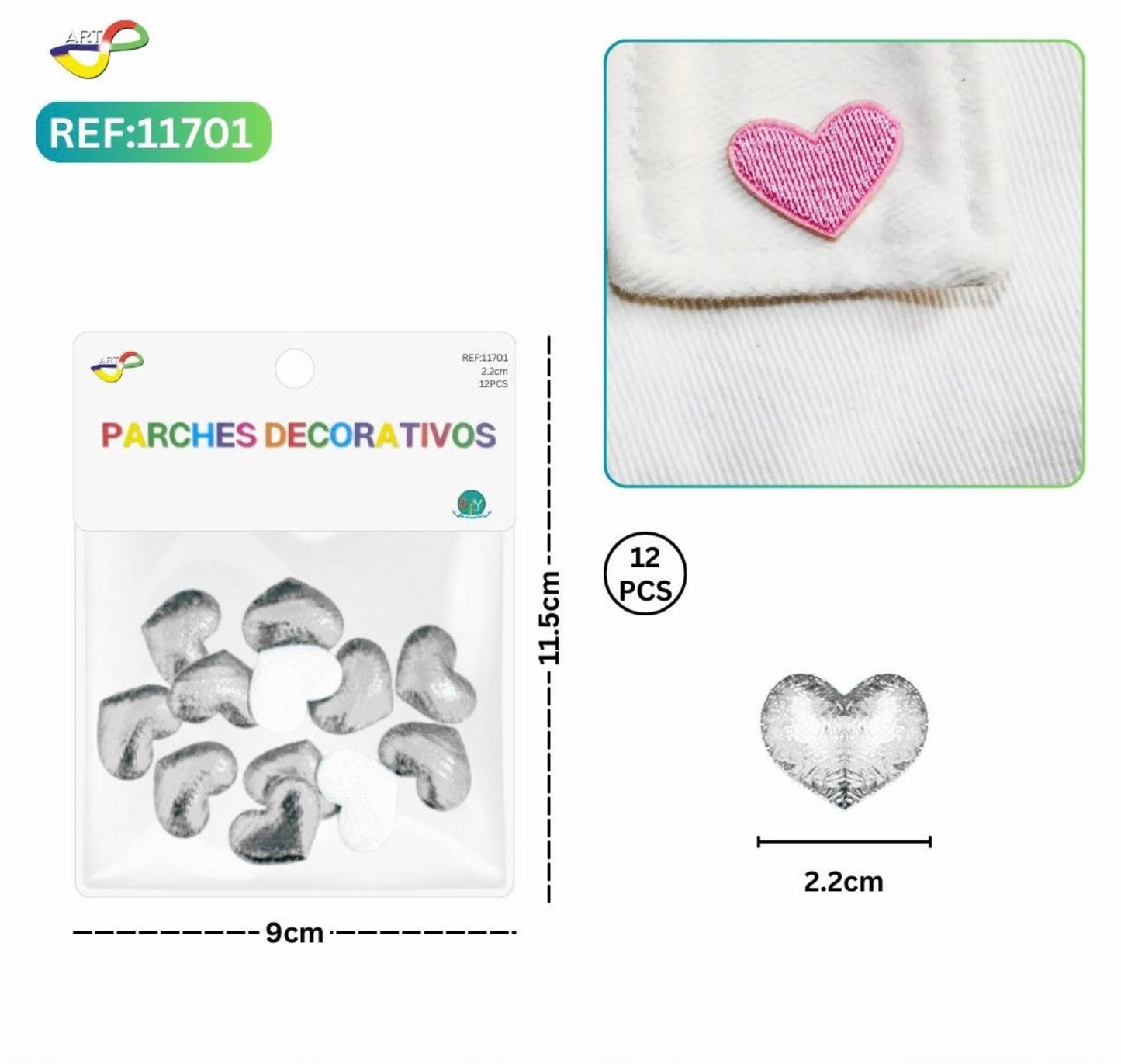 PARCHES DECORATIVOS 12PCS