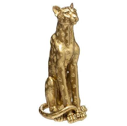 LEOPARDO DE 90 CM ALTO DORADO