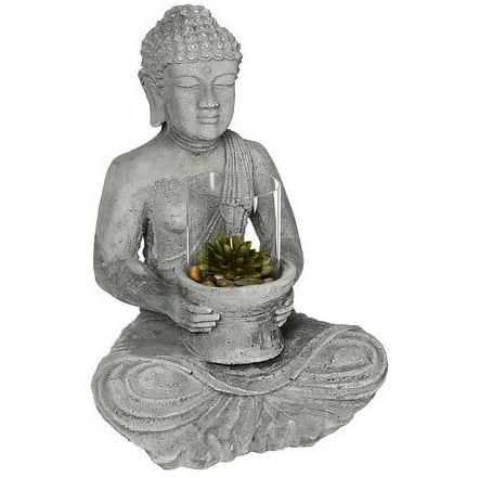 BUDA SENTADO ISHAAN CEMENTO  40 CM DE ALTO