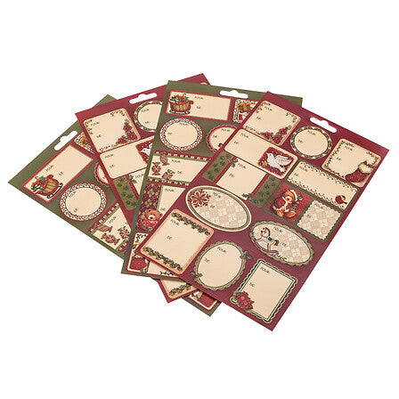 Hojas de 48 o 52 etiquetas de regalo autoadhesivas