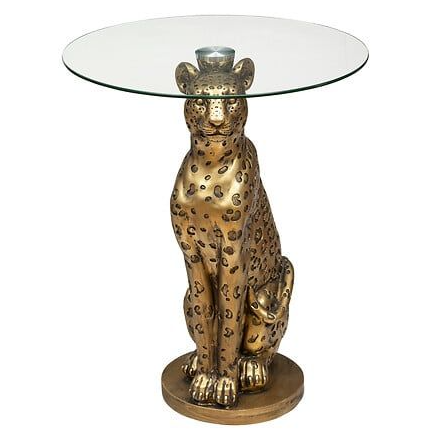 MESA DE CENTRO REDONDA WILD LEOPARDO