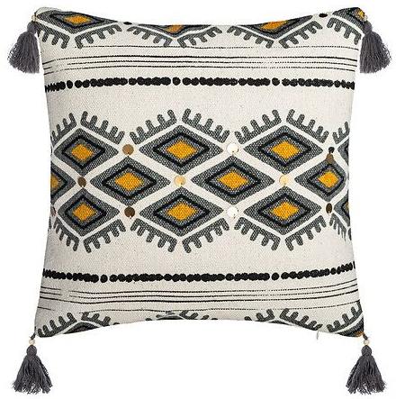 FUNDA DE COJ_N CON BORLAS AZTEQUE 40 X 40 CM